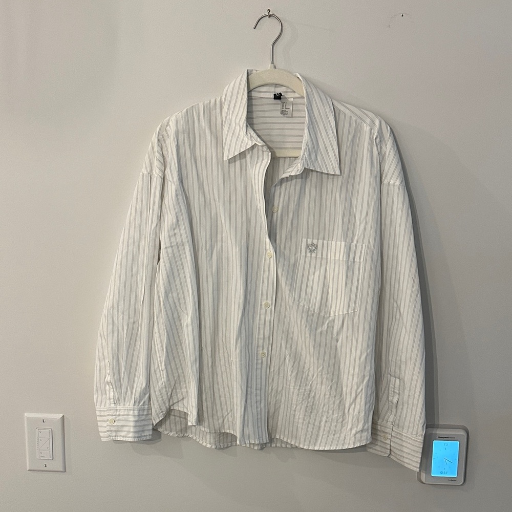 Divided Light Gray Striped Button Down Shirt